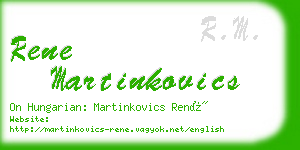 rene martinkovics business card